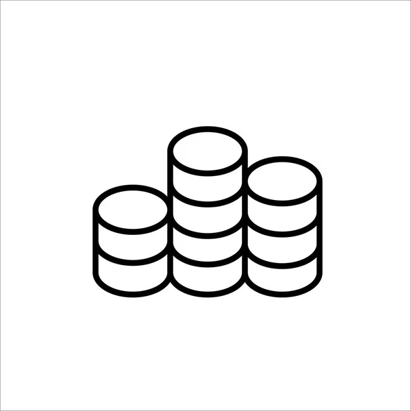 Érmék ikon fehér háttér — Stock Vector