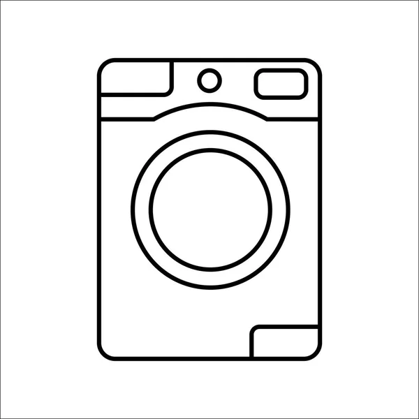 Icône de rondelle de ligne mince sur fond blanc — Image vectorielle