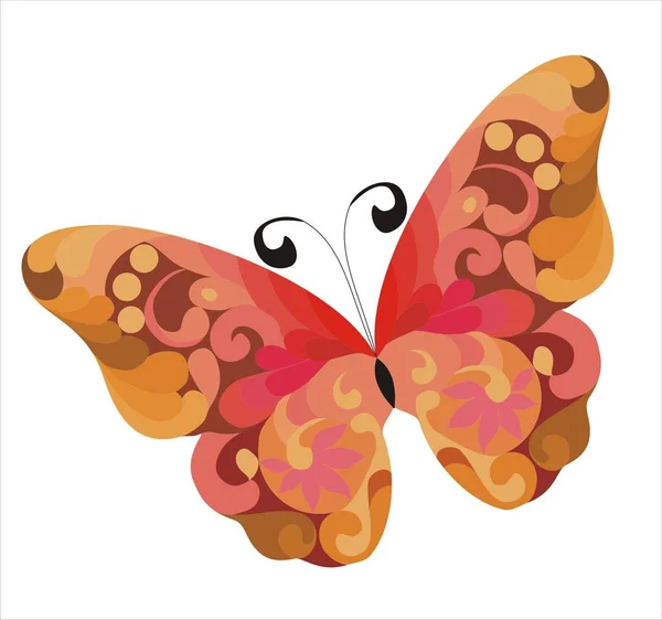 A parading szép piros pillangó — Stock Vector