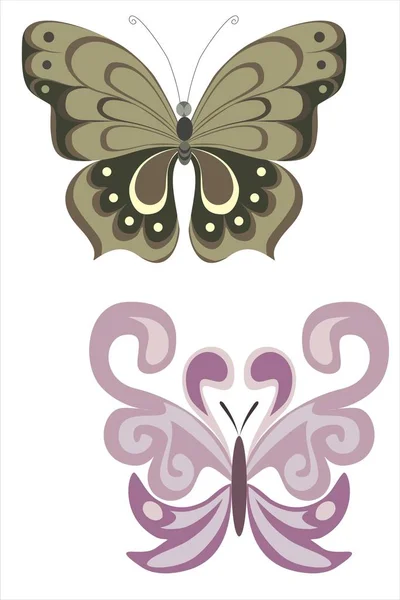 Die Magie der schönen Schmetterlinge — Stockvektor