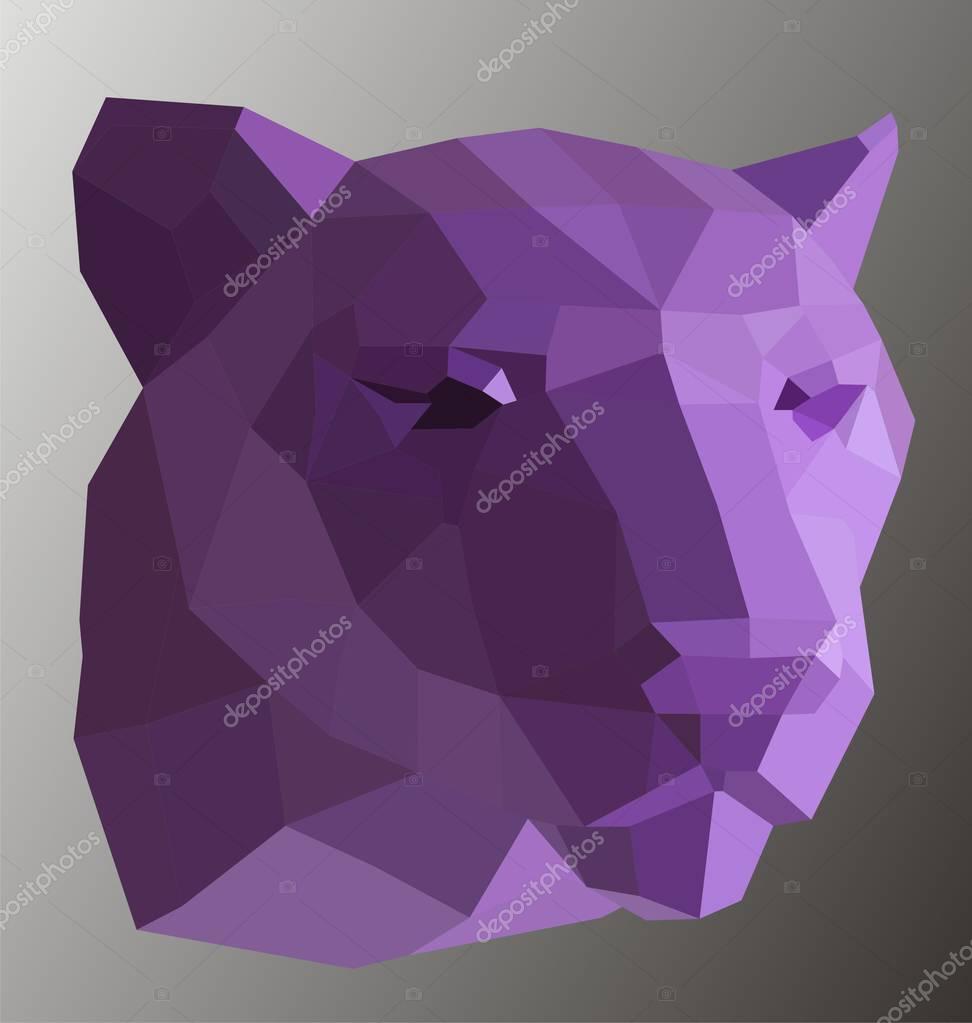 Large geometric purple panther