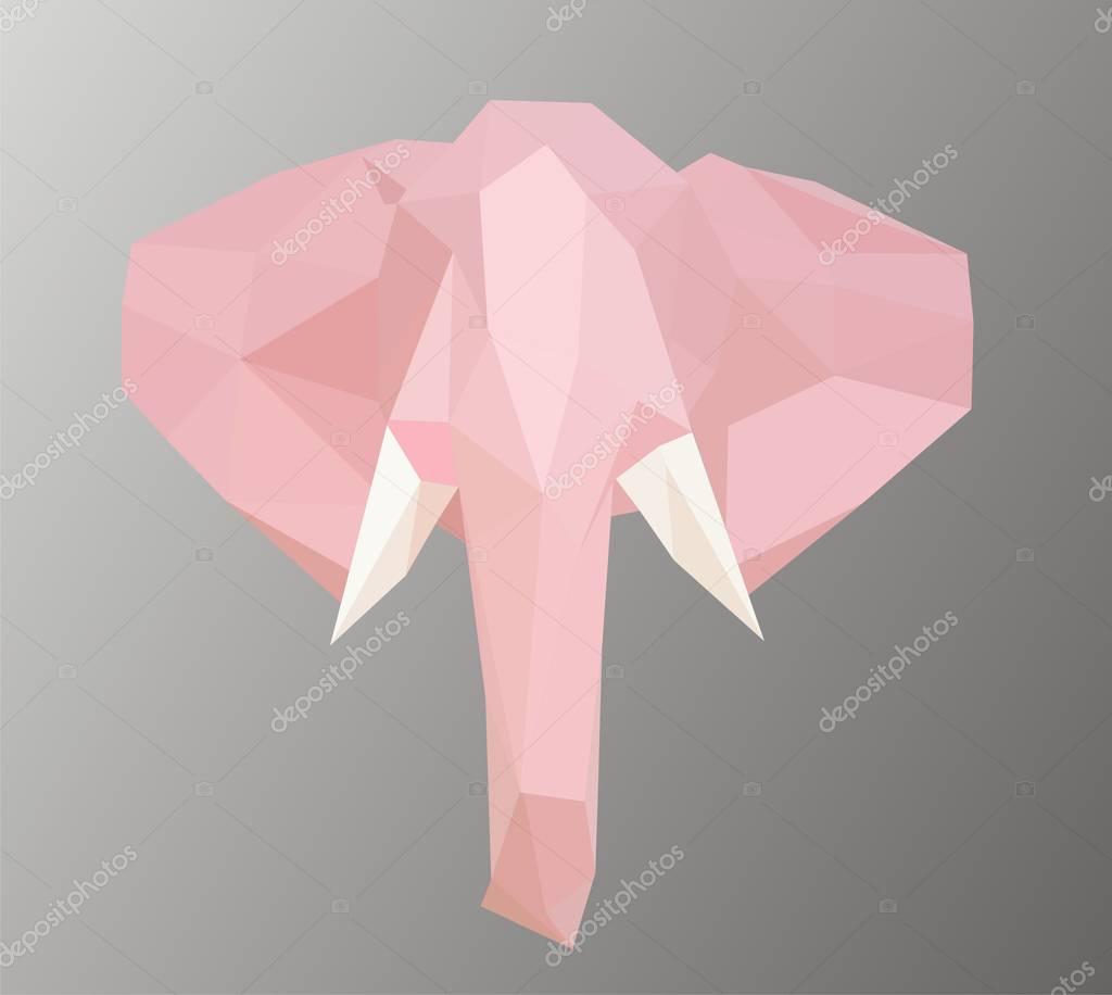 African geometric pink elephant