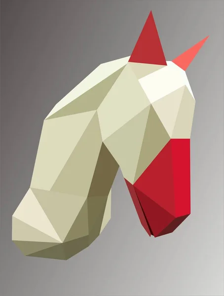 Geometriska vita hästen — Stock vektor