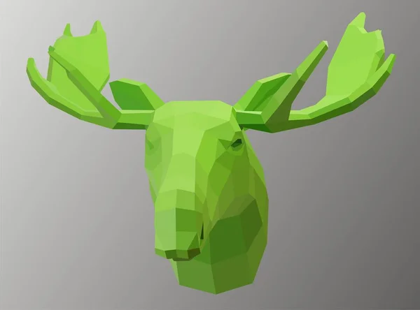 Geometrische groene eland — Stockvector