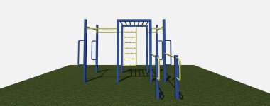 3D işleme modeli, spor zemin sorbing donatımı