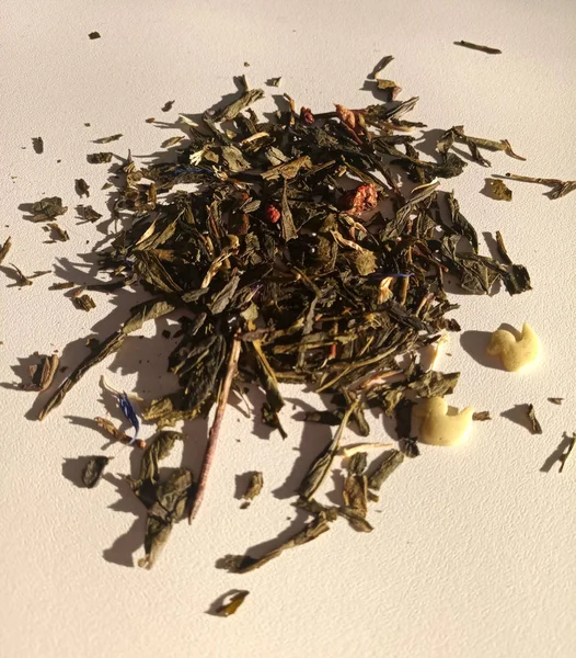 Зеленый Чай Натуральные Добавки Вкуса — стоковое фото