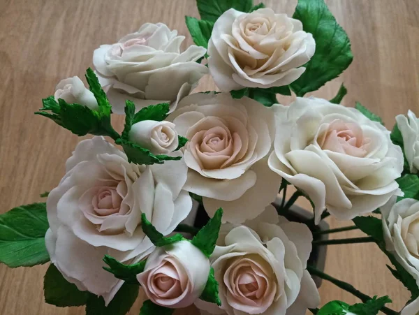 Fleurs Roses Porcelaine Froide Pour Intérieur — Photo