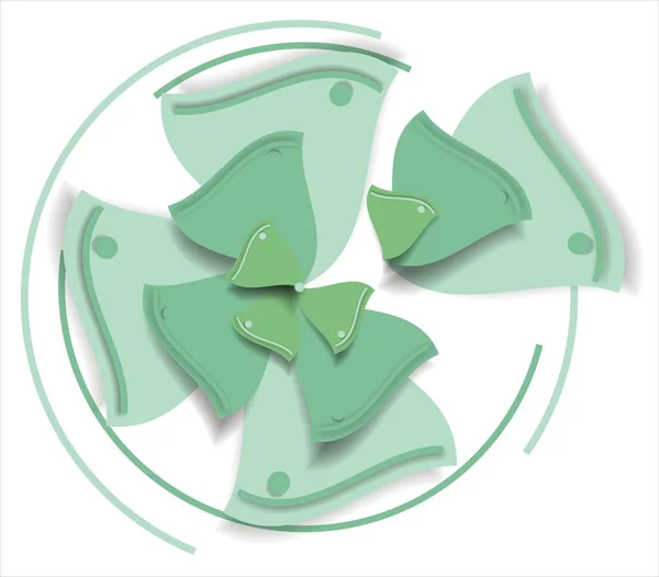Πράσινη Κυματιστή Τρίγωνο Τριφύλλι Λουλούδι — Διανυσματικό Αρχείο