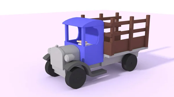 子供のおもちゃ楽しいトラック3D可視化 — ストック写真