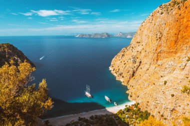Kelebek vadisi deniz manzarası ve Oludeniz, Türkiye