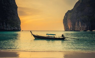 Gün batımı Phi phi Le Island Maya defne Tayland