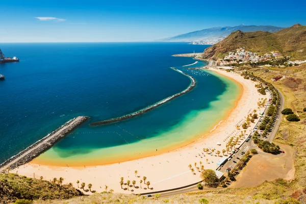 Incredibile vista sulla spiaggia las Teresitas Tenerife — Foto Stock