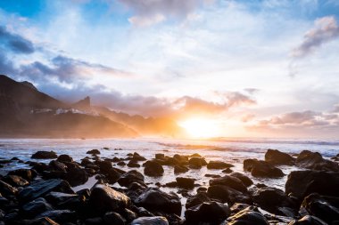 Günbatımı okyanus Tenerife
