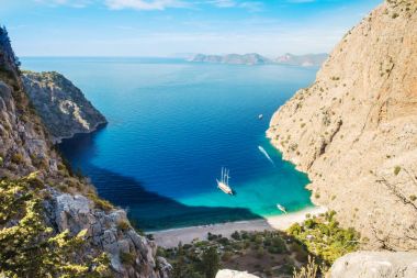 Kelebek vadisi deniz manzarası ve Oludeniz, Türkiye