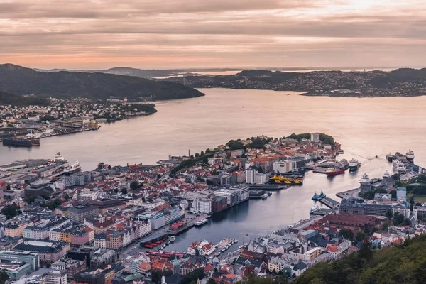 Перегляд Берген, Норвегія — стокове фото