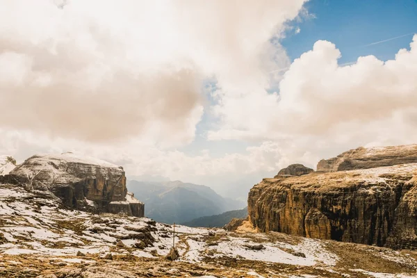 Hegyek Sella Ronda Dolomites Olaszország — Stock Fotó