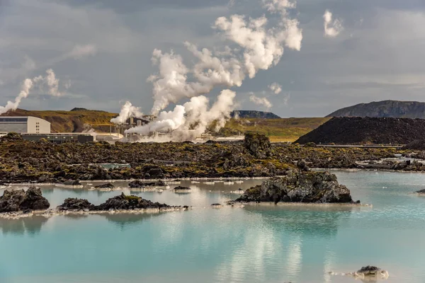 Geothermal power station at Blue lagoon Iceland