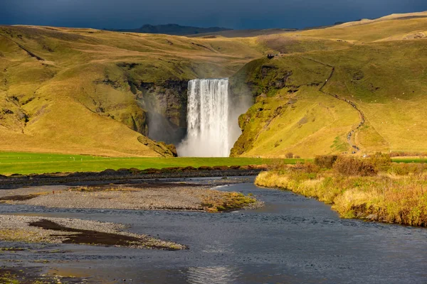 Skogafoss-vízesés, Izland — Stock Fotó