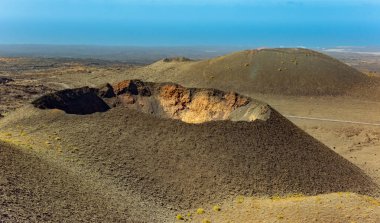 Volkanik manzara Timanfaya Ulusal Parkı, Lanzarote Adası Kanarya İspanya