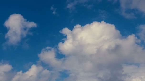 HD time lapse van witte zomer wolken over horizon — Stockvideo