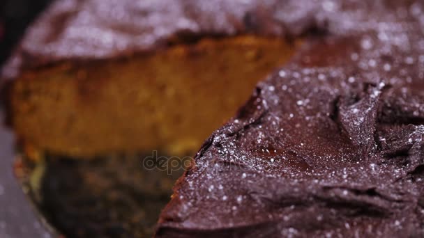 Balkabağı çikolatalı kek — Stok video