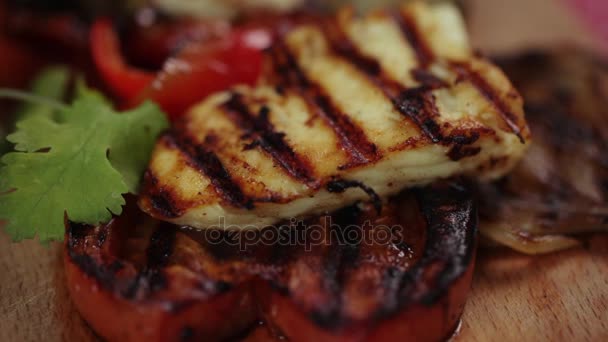 Macro de verduras a la parrilla — Vídeos de Stock