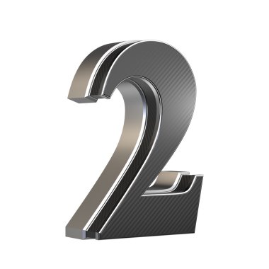 beyaz zemin üzerine 2 numaralı