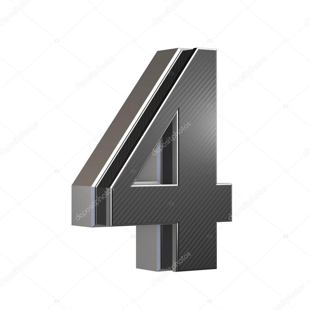 Number 4 On White Background Stock Photo C Conceptw 127075060