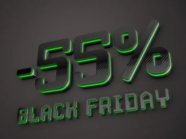 55 procent rabatu czarny piątek — Zdjęcie stockowe