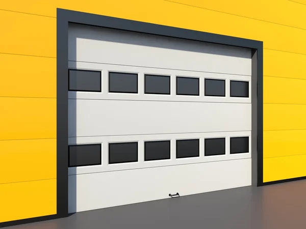 Puerta industrial con ventanas — Foto de Stock