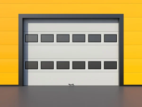 Industrial door with windows