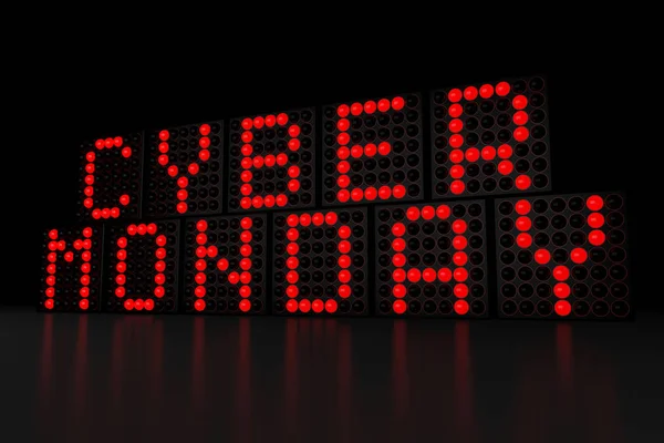 Cyber Lunedi display a LED rosso — Foto Stock