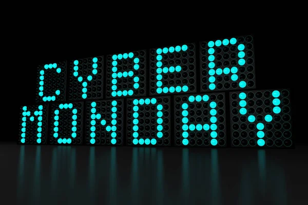 Cyber Monday blue LED display — Stock Photo, Image
