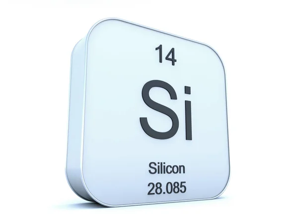 Silicon element op witte vierkante pictogram — Stockfoto