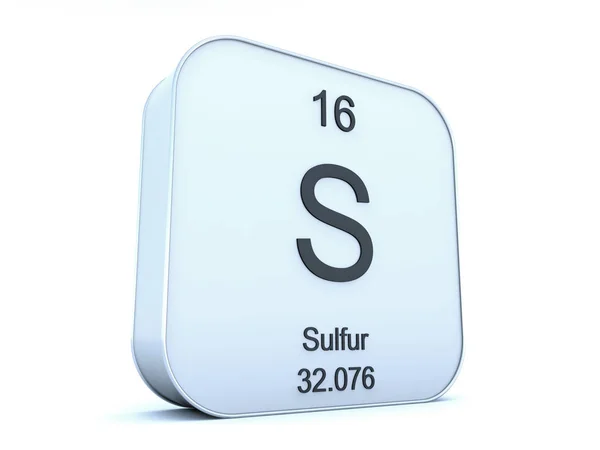 白い正方形のアイコン上の硫黄の要素 — ストック写真