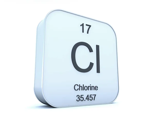 Chlorine element on white square icon — Stock Photo, Image