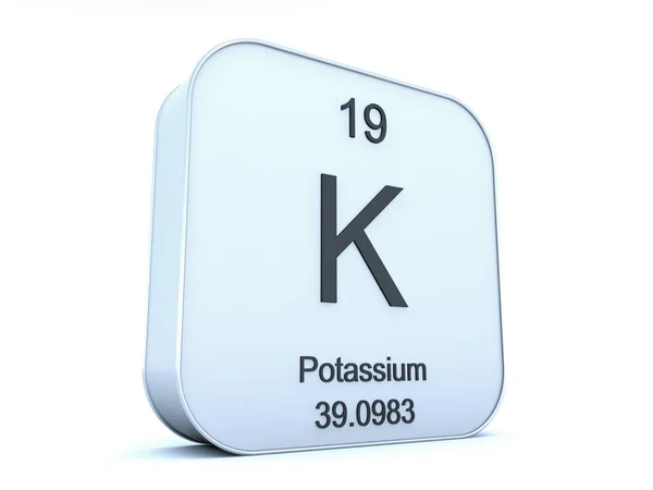 Kalium element op witte vierkante pictogram — Stockfoto