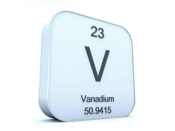 Vanadium-Element auf weißem quadratischen Symbol — Stockfoto