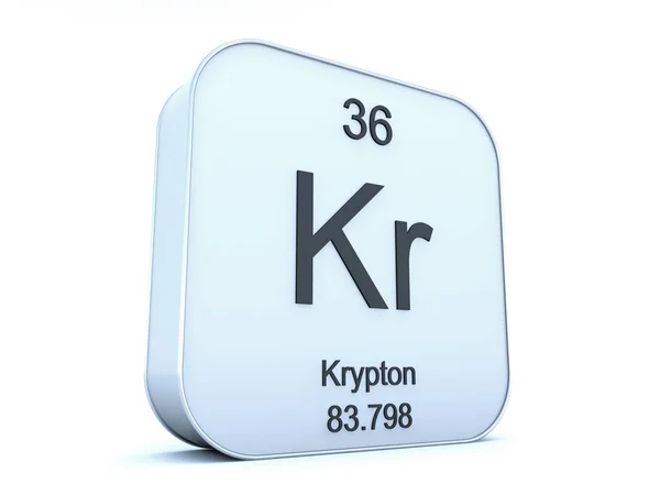 Krypton element op witte vierkante pictogram — Stockfoto