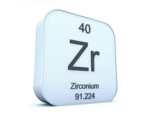 Élément en zirconium sur icône carrée blanche — Photo
