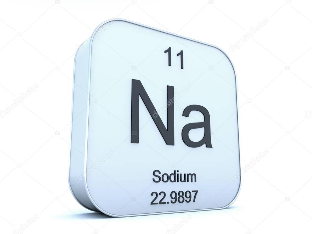 Sodium element on white square icon