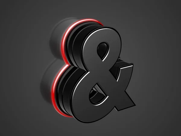 Ampersand preto símbolo — Fotografia de Stock