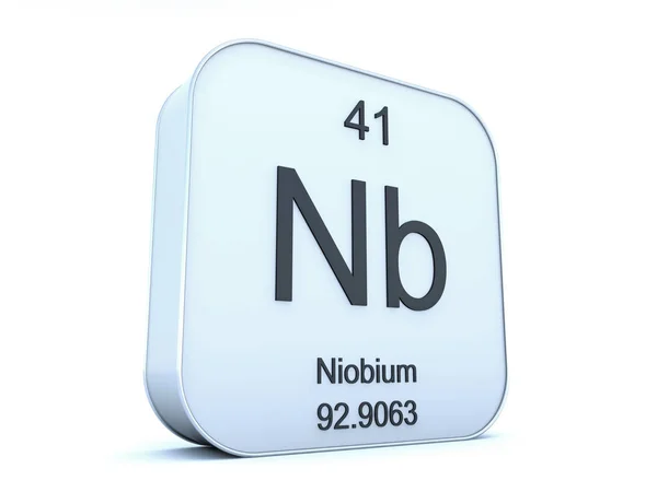 白色方形图标上的 Niobium 元素 — 图库照片