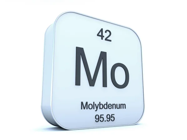 Molybdän-Element auf weißem quadratischen Symbol — Stockfoto