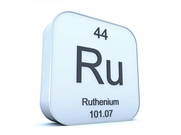 흰색 사각형 아이콘의 루테늄 원소 — 스톡 사진