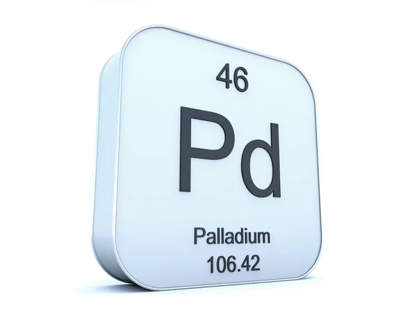 Palladium-element på vit fyrkantig ikon — Stockfoto