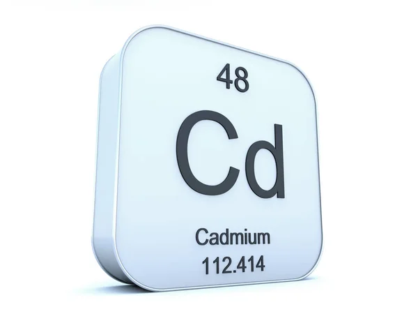 Cadmium-Element auf weißem quadratischen Symbol — Stockfoto