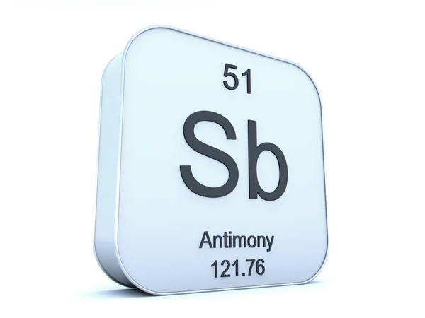 Elemento de antimonio en icono cuadrado blanco —  Fotos de Stock