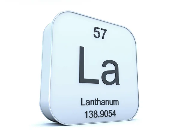 Lanthanum element på vit fyrkantig ikon — Stockfoto