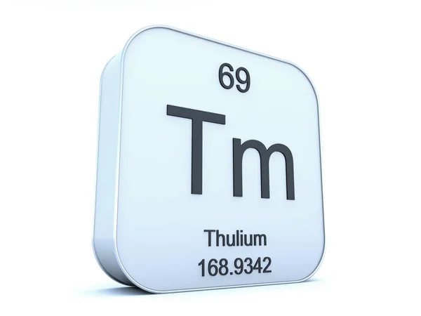 Elemento Thulium sobre icono cuadrado blanco — Foto de Stock